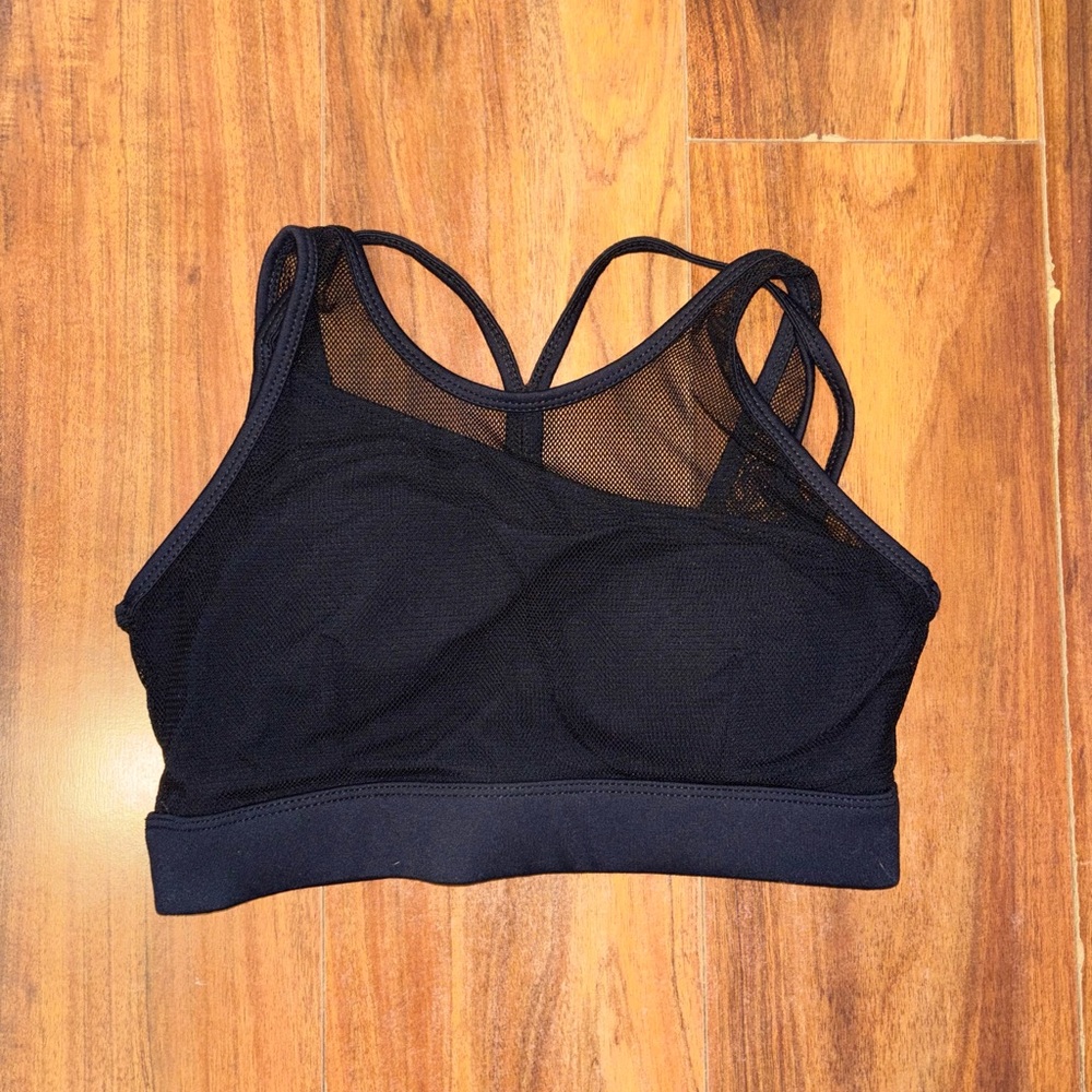 J.ING Black Mesh Sports Bra